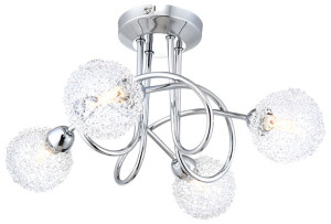 Deckenleuchte, silber, rund, 40 cm, ORINA