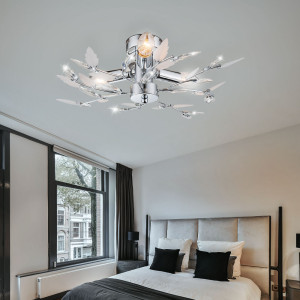 LED Deckenlampe aus Metall-chrom und Kunststoffdekor VIDA