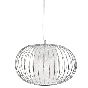 Hängeleuchte, Käfig-Design, Chrom, H 120 cm