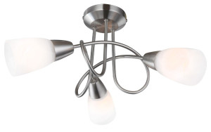Deckenlampe, Glasspots Alabaster-Optik, 41 cm, INDIRA