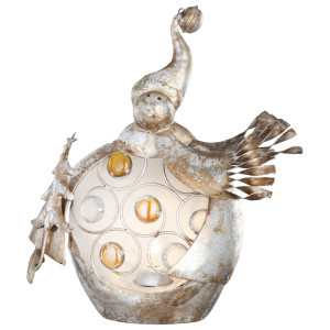 Schneemann, Dekofigur, weiß-gold, H 25,5 cmSchneemann, Dekofigur, weiß-gold, H 25,5 cm