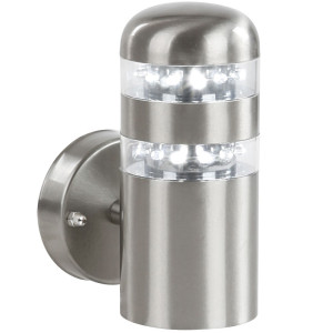 LED Wandleuchte, Edelstahl, klar, H 17,3 cm