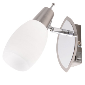 Wandlampe mit weißem Lampenschirm und Schalter FELIX