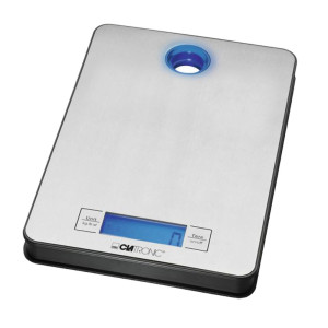 Edelstahl Küchenwaage LCD-Display Digital Batteriebetrieb Tara Clatronic KW 3412