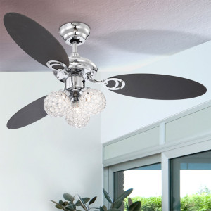 LED Deckenventilator mit Acryl Kristallglas Kugeln
