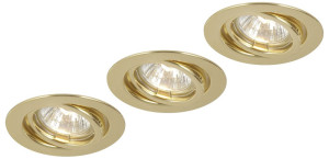 Einbaustrahler 3er Set aus Messing mit 50 Watt Leistung