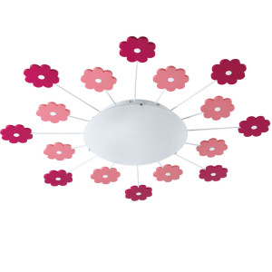Kinder Wand- und Deckenleuchte mit pinken Blumen VIKI
