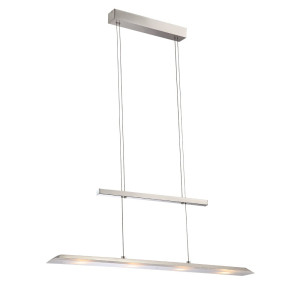 Hochmoderne Hängeleuchte mit mattem Nickel und opalem Glas