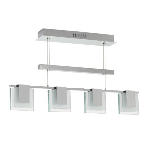 Pendelleuchte aus Alu, Glas und Stahl mit Schutznorm IP20 CLAP