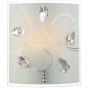 Moderne Wandlampe mit klaren Kristallen