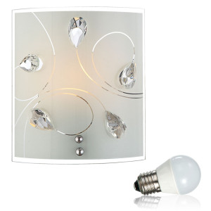 LED Wandleuchte mit klaren Kristallen