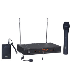 Funkmikrofonset 2-Kanal Empfänger Headset System Ibiza VHF2H