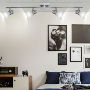 Moderner LED Deckenstrahler 4-flammig in mattem Nickel-Design