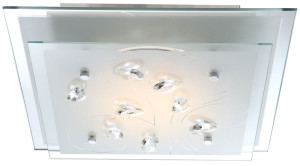 LED Glas Deckenleuchte, Kristall Design, JASMINA