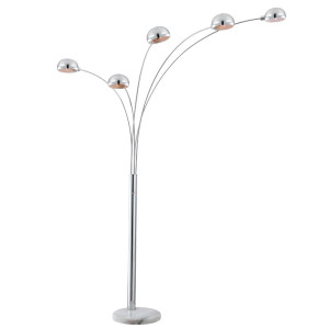 Elegante Stehleuchte aus Metall mit Marmorsockel