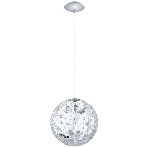 Hängeleuchte, Kugel, Blumen-Design, Kristalle, H 110 cm