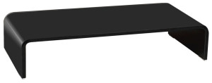 Glasaufsatz mit 12mm dicker Glasplatte schwarz lackiert