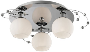 Moderne Deckenbeleuchtung aus Chrom und Glas Elementen