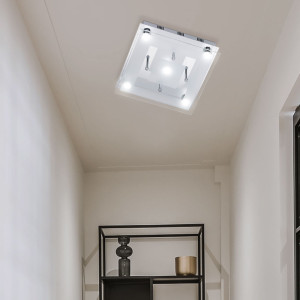 Elegante Deckenbeleuchtung in Chrom und Glas mit LED