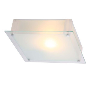Deckenleuchte QUADRO, dimmbar, Glas, quadratisch, Chrom