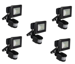 5er Set Gartenstrahler mit LED und Bewegungsmelder