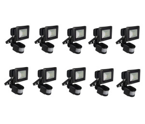 10er Set Gartenstrahler mit LED und Bewegungsmelder