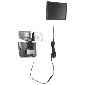 LED Solar Wandleuchte, Bewegungsmelder, schwenkbar, grau