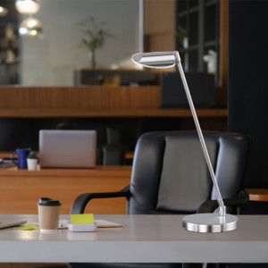 LED Tischleuchte, Chrom, Spot beweglich, H 49 cm