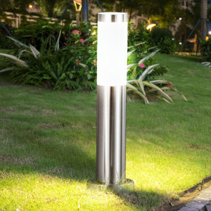 LED Standlampe aus Edelstahl und Polycarbonat