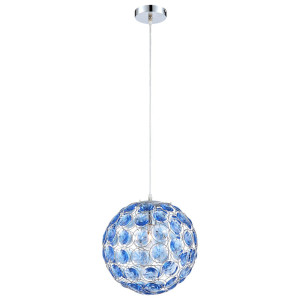 Design Hängeleuchte mit ozeanblauen Acrylkristallen