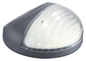 Moderne LED Zaun Solarleuchte aus Kunststoff in grau