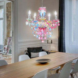 LED Elegante Hängeleuchte aus Chrom und Acrylkristalle