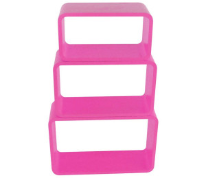 3 teiliges Stapelregal in hochglanz pink