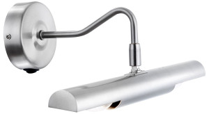 LED Wandlampe aus mattem Nickel und Schalter am Sockel