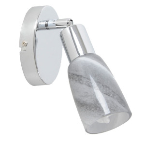 Wandspot mit 1 Strahler in mattem Nickel