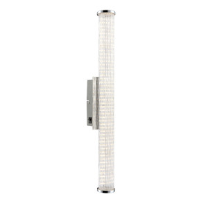 LED Wandleuchte, chrom, Glas, klar, H 61,5 cm
