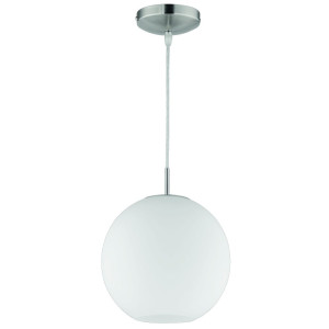Pendelleuchte aus Glas und Nickel mit 250mm Durchmesser MOON