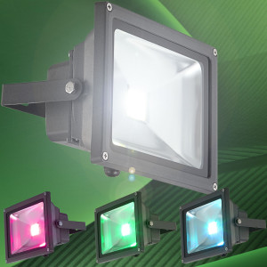 20 Watt LED Außenstrahler mit RGB Farbwechsler
