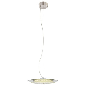 LED Hängeleuchte, Kristalle, Glasschirm, H 105 cm, JORDI
