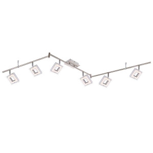 LED Deckenleuchte, nickel-matt, satiniert, Arme beweglich
