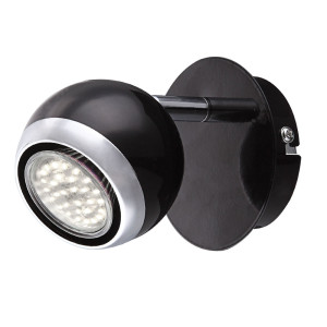 LED Wandlampe, Chrom, beweglicher Spot, schwarz, H 11,5 cm