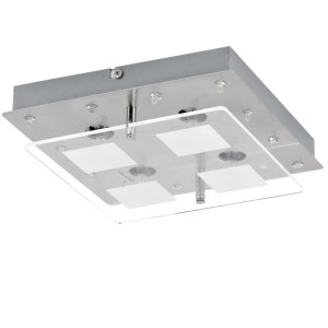 4-flammige Deckenlampe aus Metall und Kunststoff