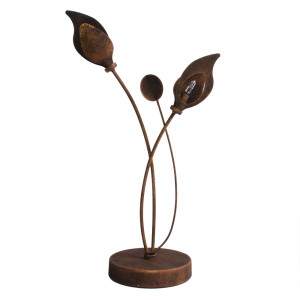 Blätter Design Tischlampe in braun gold, Höhe 42cm, CLARISSE