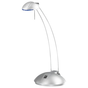 Tischleuchte in silber mit beweglichem Spot PRACTICA