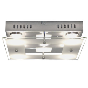 LED Deckenleuchte aus Chrom und teilsatiniertem Glas SPHINX