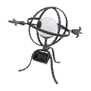 LED Solarleuchte aus schwarze-silbernem Stahl