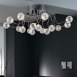 Deckenlampe, Deckenleuchte, Kugel Optik, chrom, ASTRO