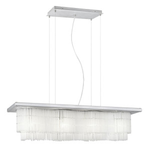 Hängeleuchte, ALU, Glasschirm, weiß, H 110cm, NAXOS