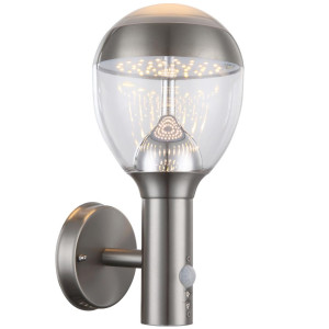 LED Wandlampe, Edelstahl, Bewegungsmelder, H 31,7 cm,  CALLISTO