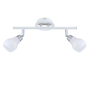 Deckenleuchte, Spots verstellbar, Glas, weiß, L 40 cm